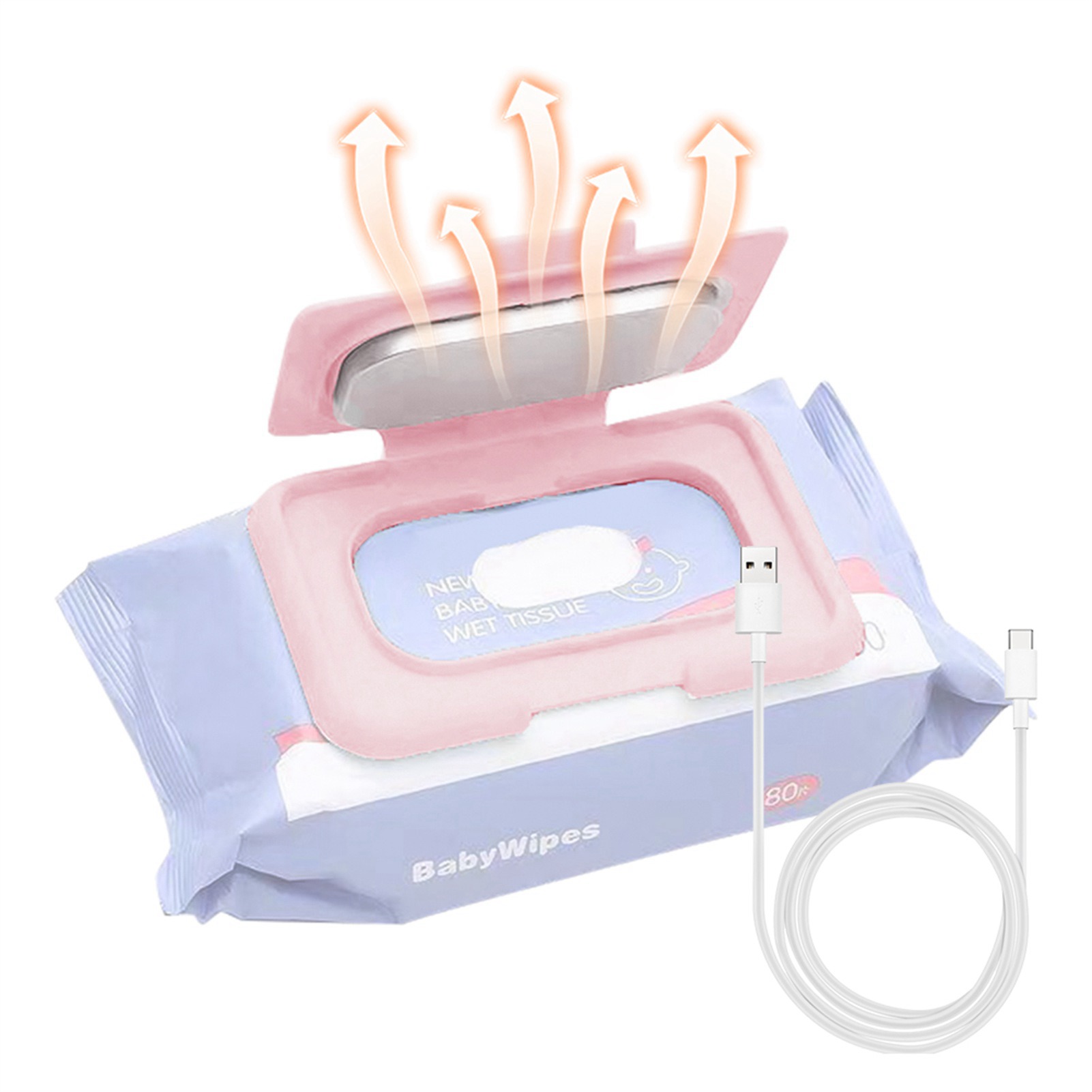 Baby Wipe Warmer - ベビーワイプウォーマー ポータブルベビーウェットワイプウォーマーヒーター USB電源 旅行に最適 赤ちゃん用ワイプウォーマー