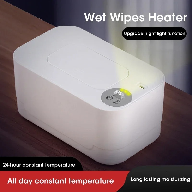 Baby Wipe Warmer - USB充電式急速加熱ベビーワイプウォーマー、LEDスクリーン付きポータブルウェットタオルディスペンサー、家庭、車、保育園用