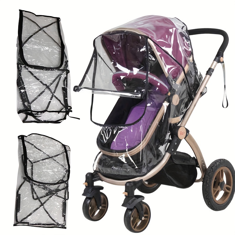 Stroller Rain Cover - 1pc ポータブルユニバーサル防水レインカバー風防防塵シールドキャノピーベビーカーベビーカー赤ちゃん蚊帳ベビーカーカバー