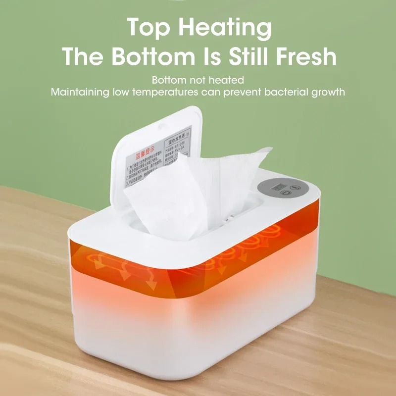 Baby Wipe Warmer - ポータブル多機能ベビーワイプウォーマーヒーター、USB LEDディスプレイ付き、家庭用および車用ウェットタオル加熱ボックスディスペンサー