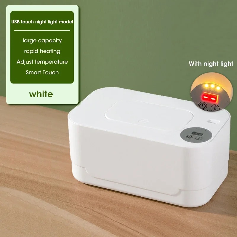 Baby Wipe Warmer - ポータブルトラベルベビーワイプウォーマー、USB充電式ヒーター、LEDディスプレイ付きウェットワイプディスペンサー、車、家庭、屋外用