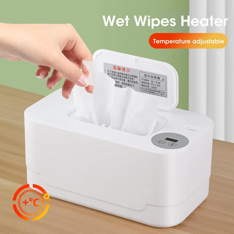 Baby Wipe Warmer - ポータブルベビーワイプウォーマー 2-in-1 加熱タオルディスペンサー LEDディスプレイ付き加熱ボックス 家庭用 車載用