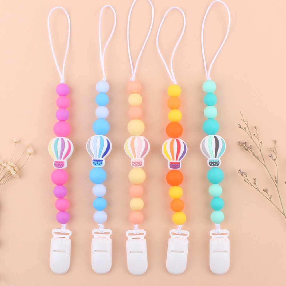 Baby Teethers - ベビー用歯固めクリップホルダー1個。シリコン製、おしゃぶりチェーン。新生児用、おしゃぶりクリップチェーン。かわいいデザインで、耐久性があり、軽量、安全なエッジ加工。