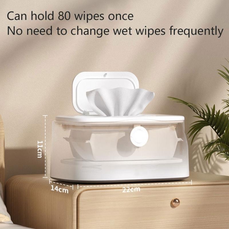 Baby Wipe Warmer - 赤ちゃんのおしりふきウォーマー スプリング式設計、大容量クイックヒート 3温度設定、ナイトライト機能付き