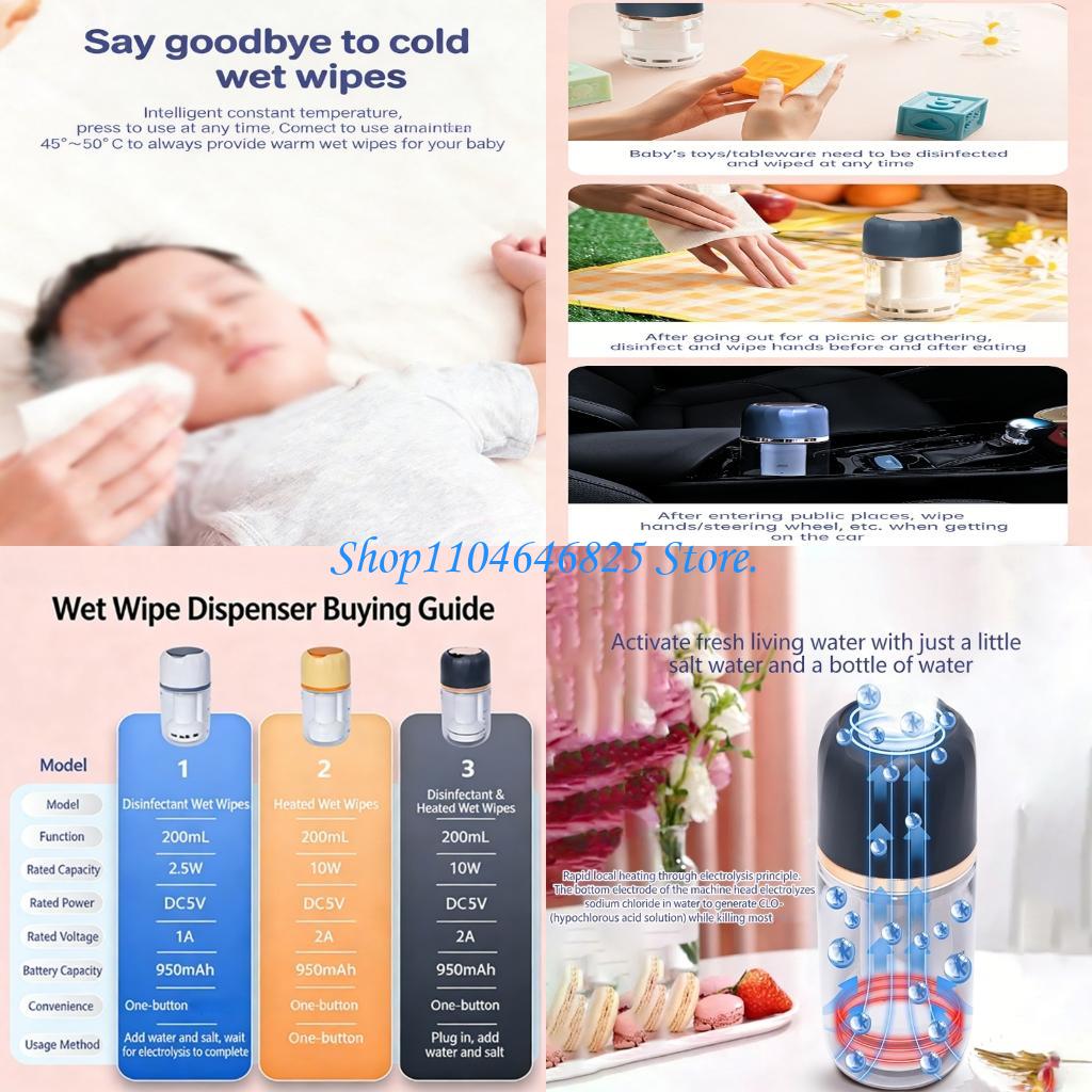 Baby Wipe Warmer - LED ディスプレイ付きポータブル ベビーおしりふきウォーマー ウェットタオル ヒーター ディスペンサー