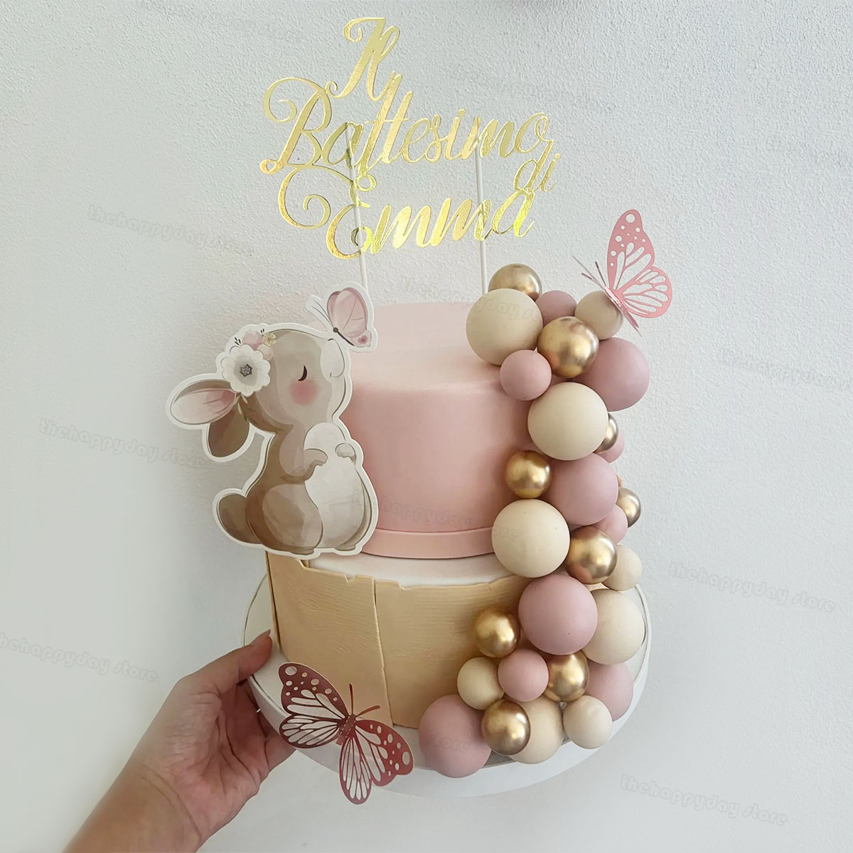 1 セットバニークリームゴールドボールケーキトッパー蝶ウサギ - Baby Products Moisturizer のレビューと価格