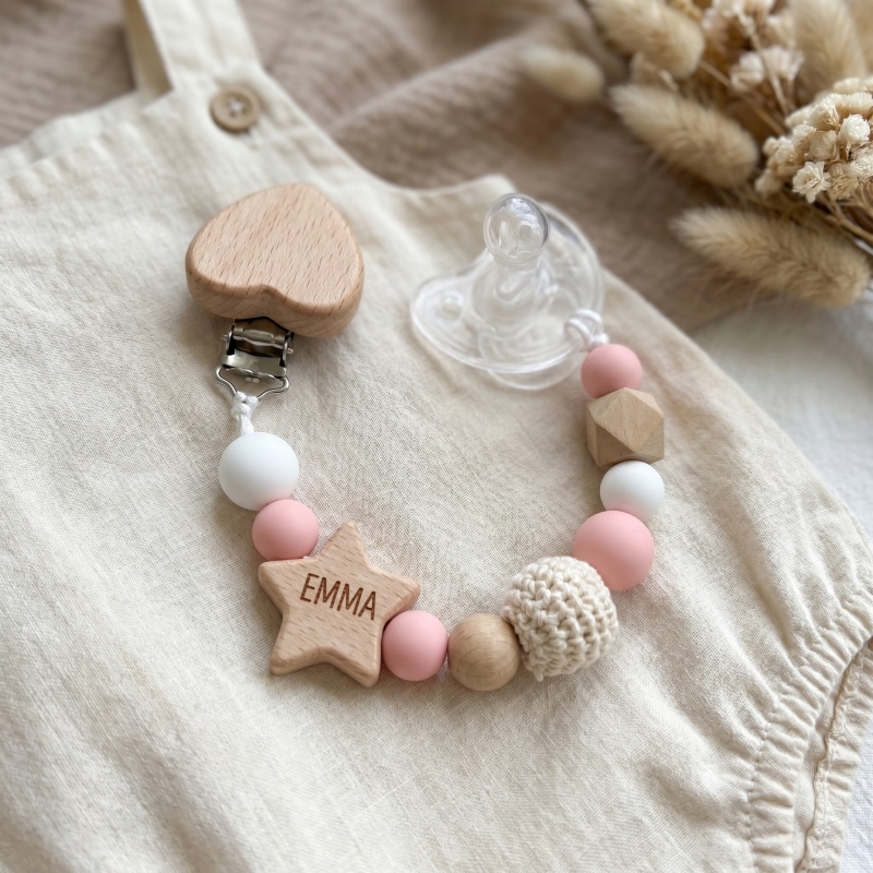 パーソナライズされたベビーおしゃぶりクリップチェーン カスタ - Baby Teethers のレビューと価格