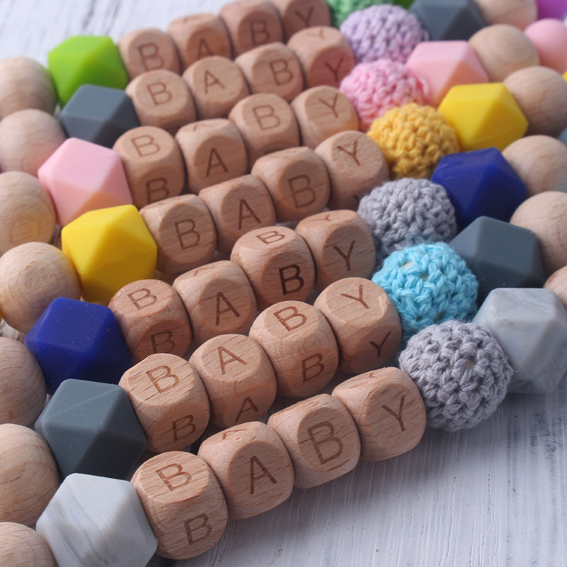 木製&シリコンビーズ付きベビーおしゃぶりクリップ、パーソナラ - Baby Teethers のレビューと価格