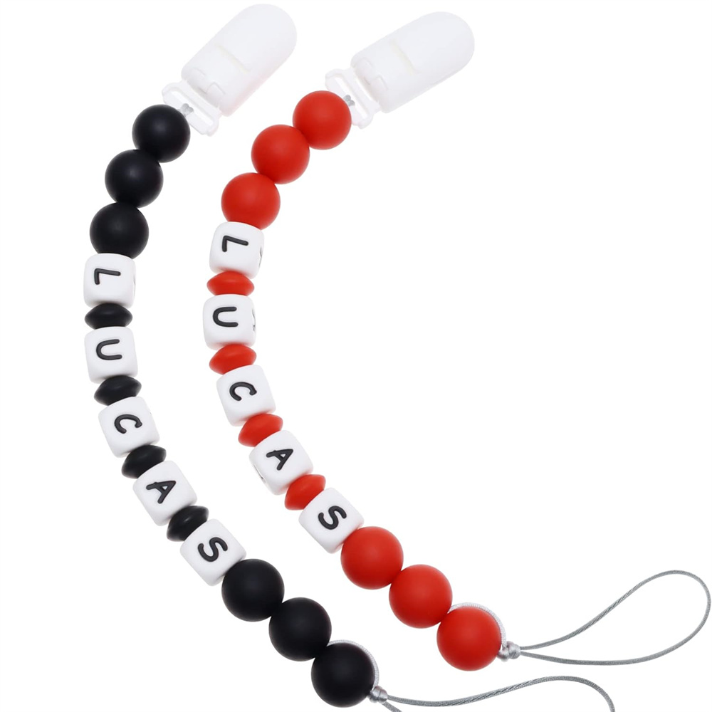 2 個ベビーおしゃぶりホルダーパーソナライズされた名前カスタ - Baby Teethers のレビューと価格