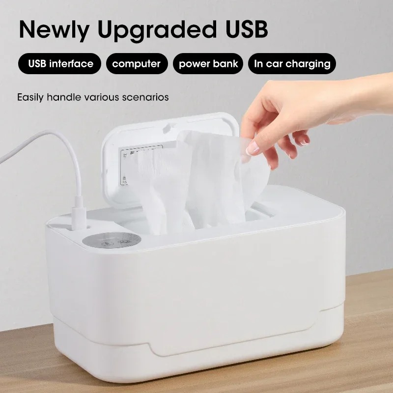 USB充電式急速加熱ベビーワイプウォーマー、LEDスクリーン - Baby Wipe Warmer のレビューと価格