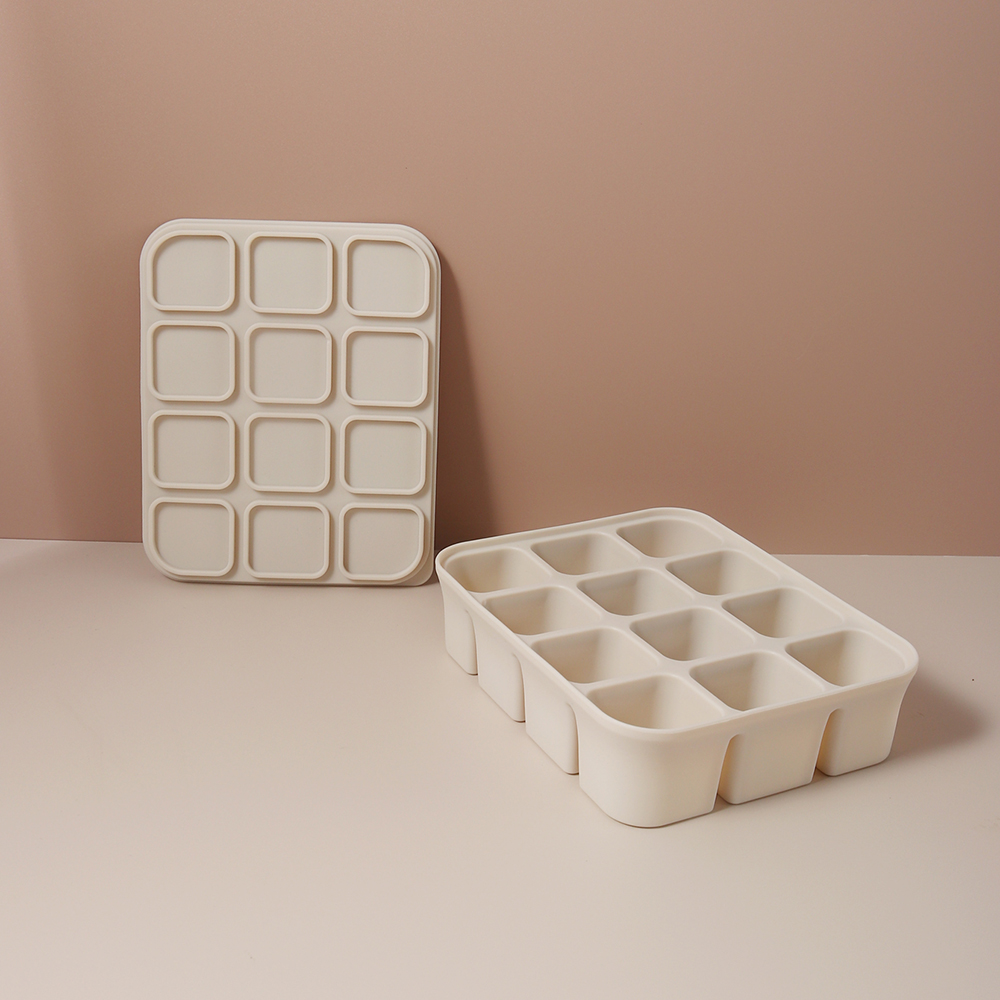 12グリッド食品グレードシリコン製ベビーフード冷凍トレイ - - Baby Products Cream のレビューと価格
