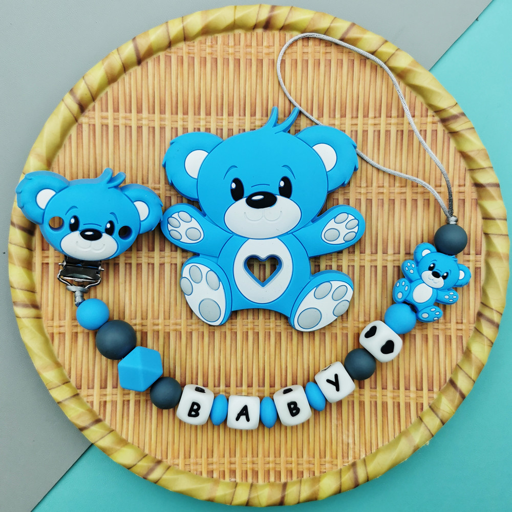 数字と文字でパーソナライズされたシリコンおしゃぶりクリップ, - Baby Teethers のレビューと価格
