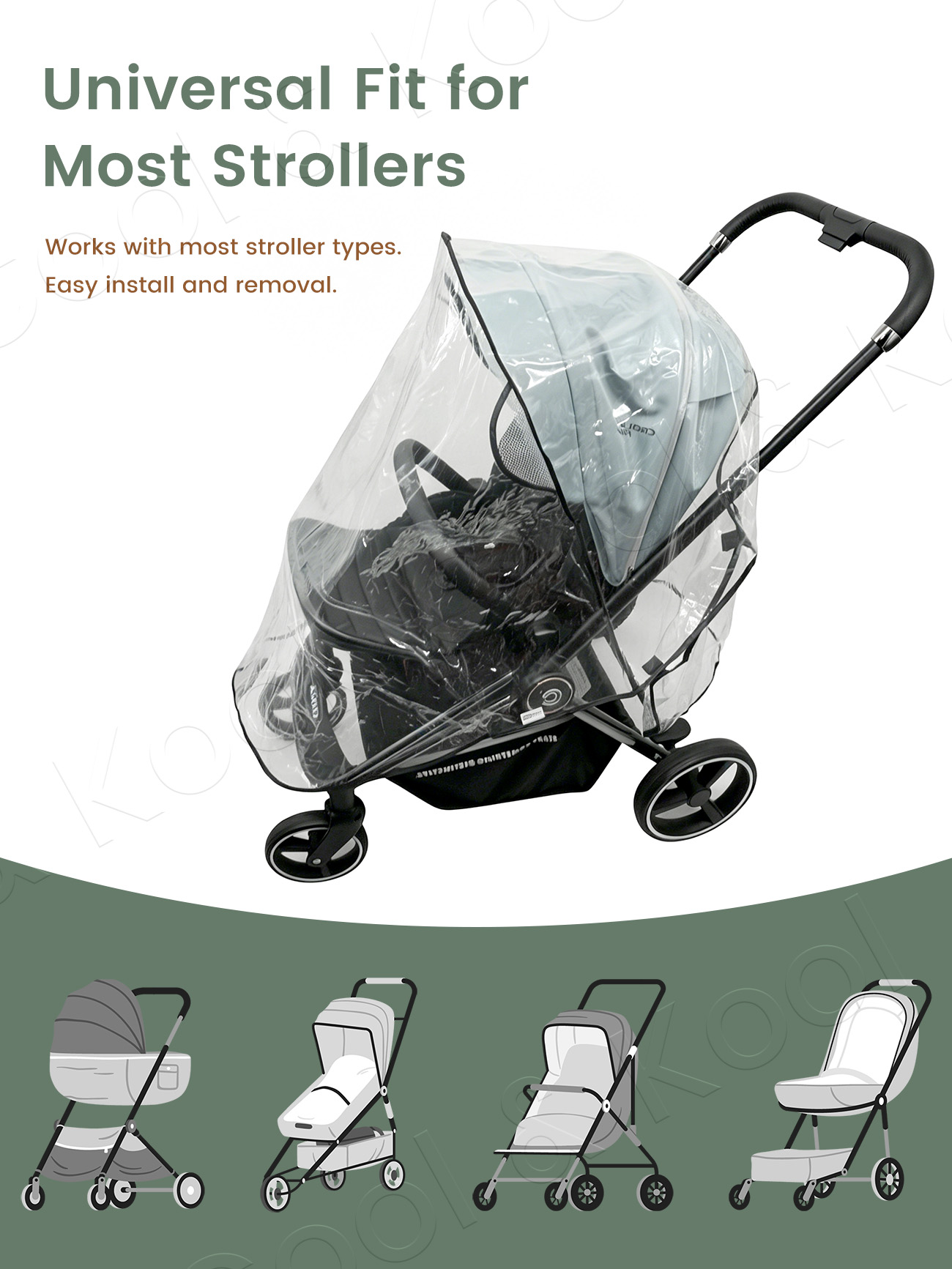 究極の赤ちゃん保護のための通気機能付きユニバーサル防水・防風 - Stroller Rain Cover のレビューと価格
