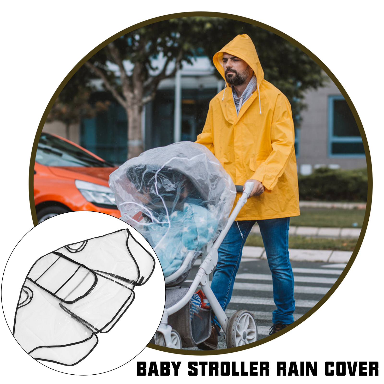 ベビーカー用レインカバー。防水・防風・透明素材。EVA製で、 - Stroller Rain Cover のレビューと価格