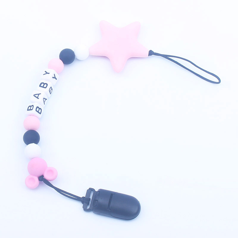 赤ちゃんのおしゃぶりクリップ,レタリング付きの英語の文字が付 - Baby Teethers のレビューと価格