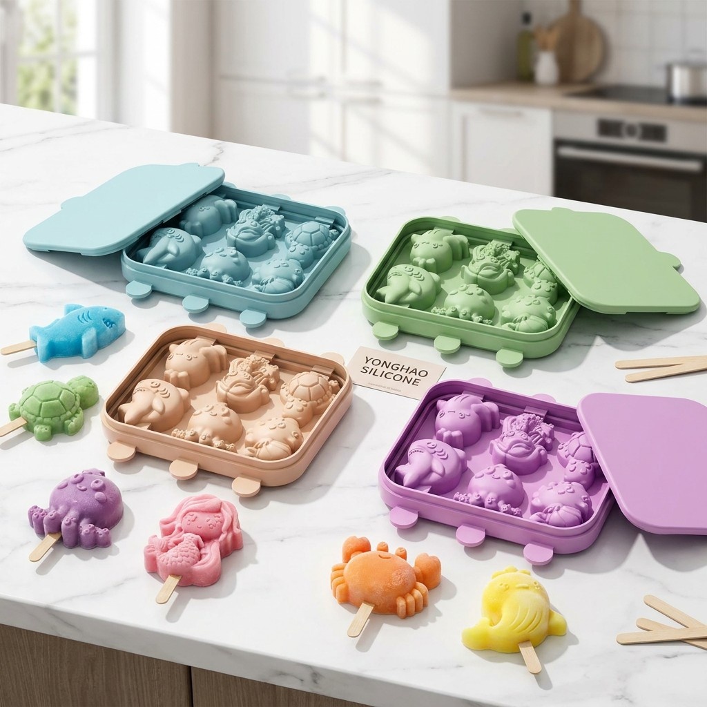 6 キャビティマーメイド海の生き物シリコンモールド蓋付きベビ - Baby Products Cream のレビューと価格