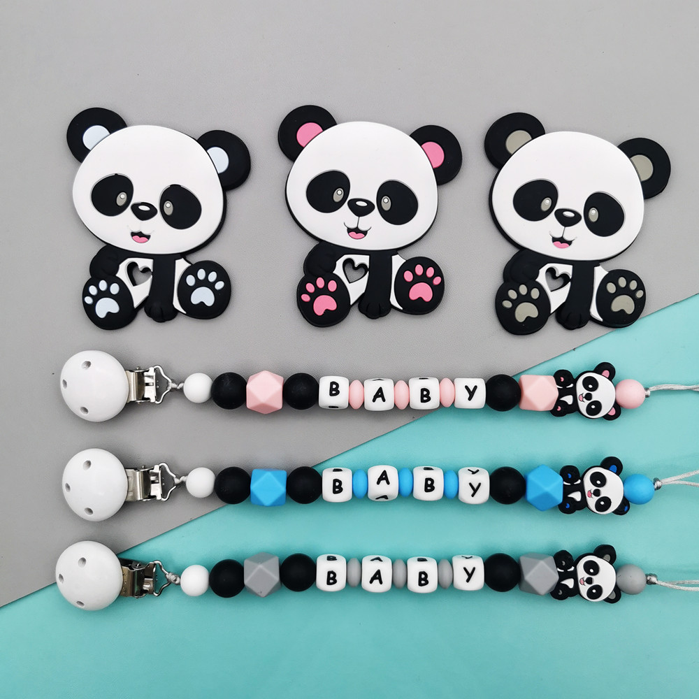 パンダカスタマイズされた英語シリコーン文字名ベビーシリコーン - Baby Teethers のレビューと価格