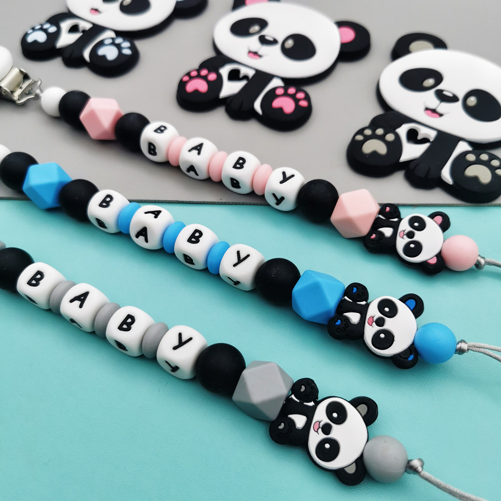 パンダカスタマイズされた英語シリコーン文字名ベビーシリコーン - Baby Teethers のレビューと価格