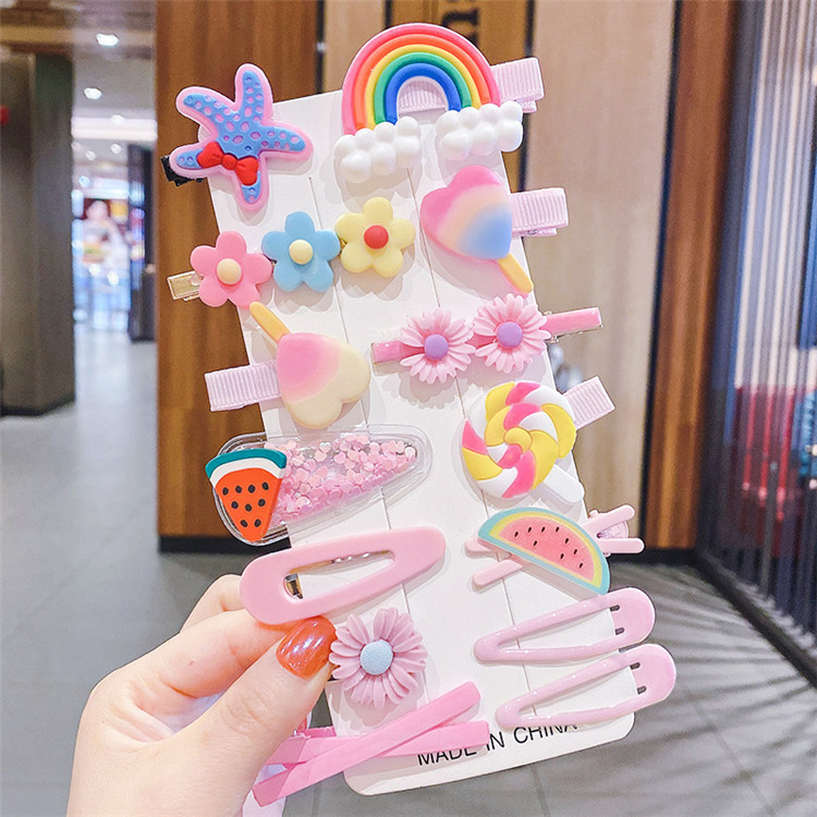 女の子用ヘアクリップセット,漫画,アイスクリーム,かわいい, - Baby Products Lotion のレビューと価格