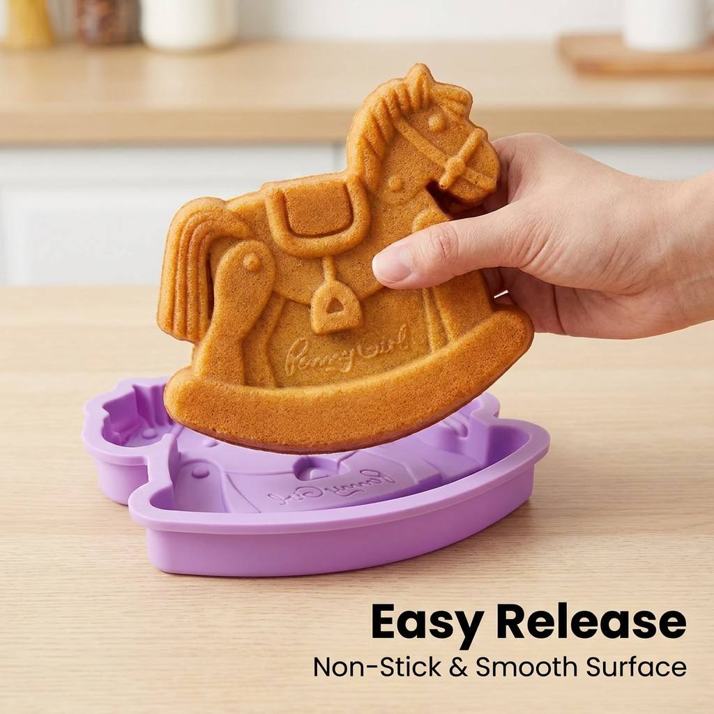 ロッキングホース型シリコンケーキ型。ベビーシャワー、子供の誕 - Baby Products Moisturizer のレビューと価格