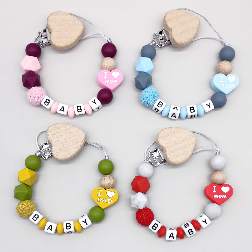 カスタマイズ可能な名前入りベビー歯固めおしゃぶりクリップ、シ - Baby Teethers のレビューと価格