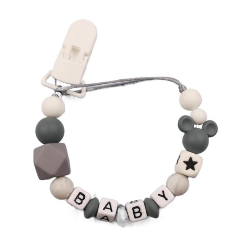 新生児用シリコンおしゃぶりクリップ,パーソナライズされた名前 - Baby Teethers のレビューと価格