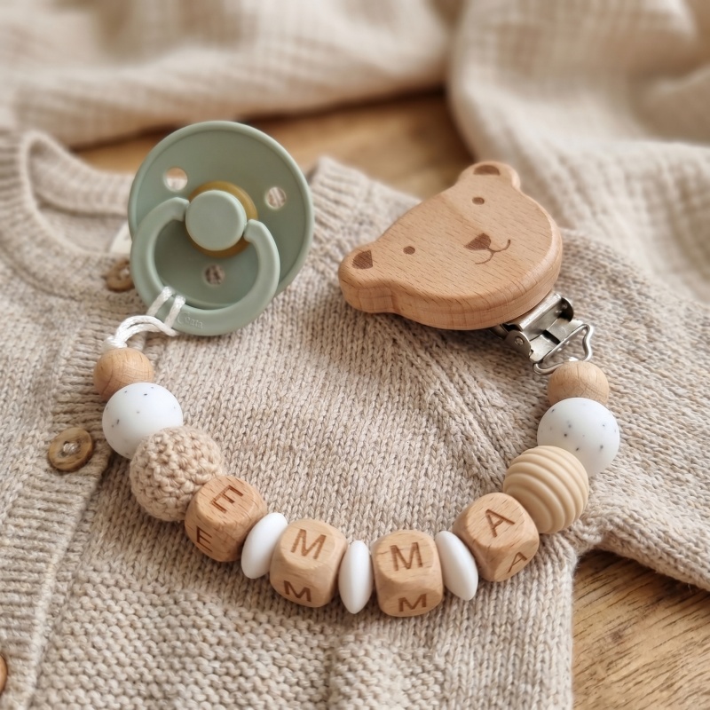 パーソナライズされたおしゃぶりクリップ カスタム名入り シリ - Baby Teethers のレビューと価格