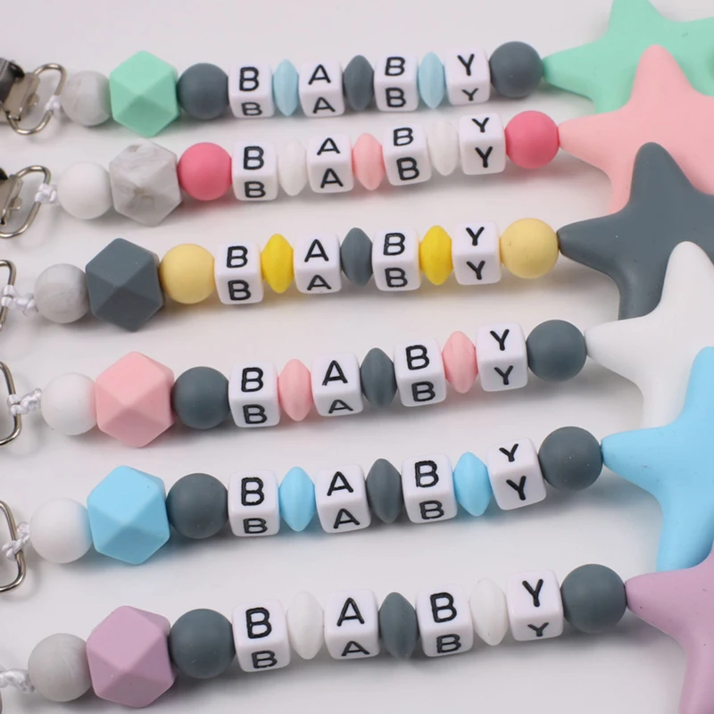 新しいパーソナライズされた名前ベビーおしゃぶりブレスレット食 - Baby Teethers のレビューと価格